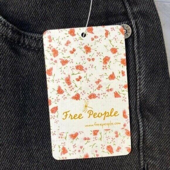 Free People Avery Shorts Women's 24 Black Denim Button-Fly Cutoff Modest NWT - Picture 7 of 10